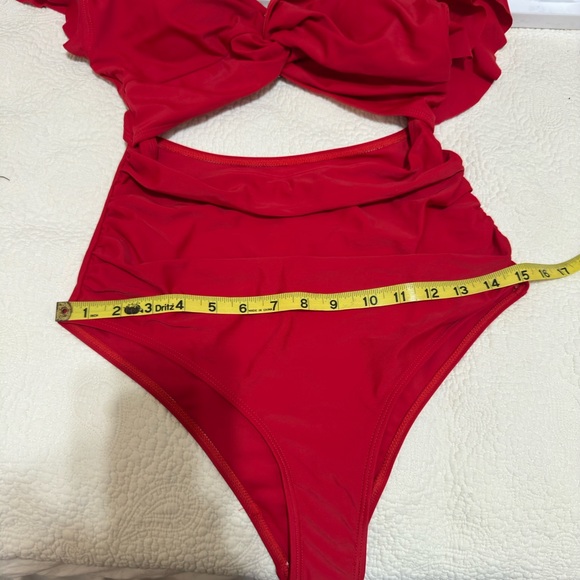 Charmo Red Ruffled One-Piece Cutout Monokini – Size M (NWOT) - Picture 4 of 4